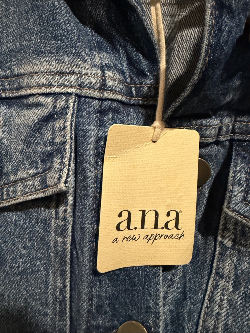 a.n.a Blue Denim Belted Utility Jacket with Front Pockets - Picture 4 of 5